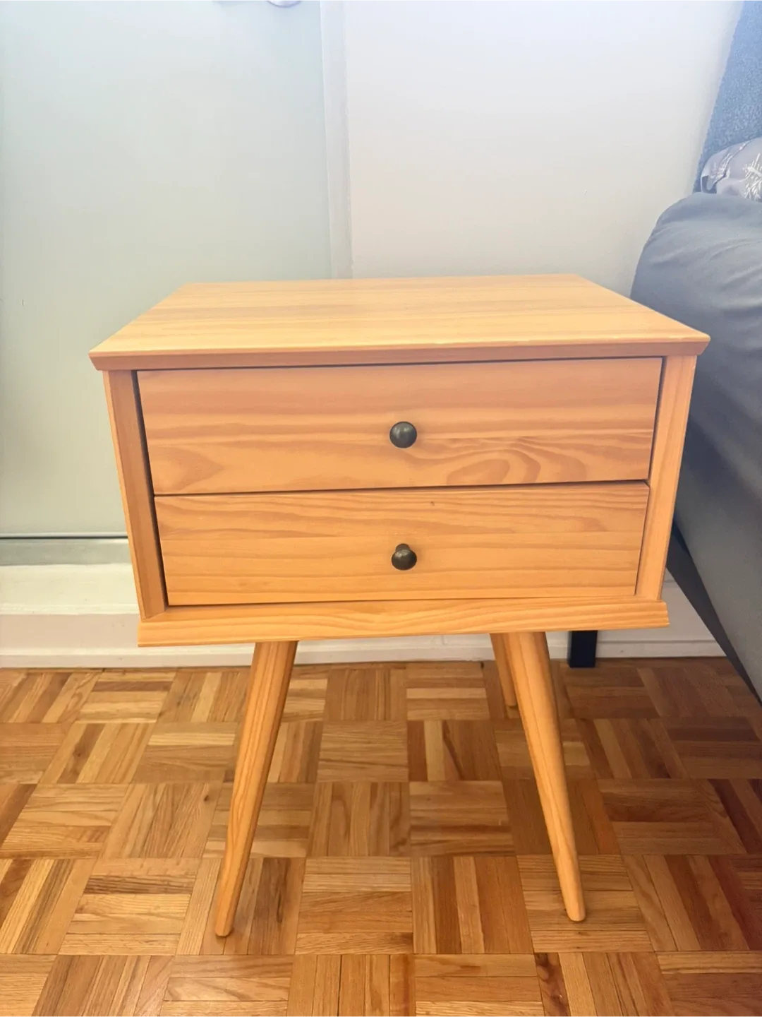 Light Wood Two Drawer Nightstands