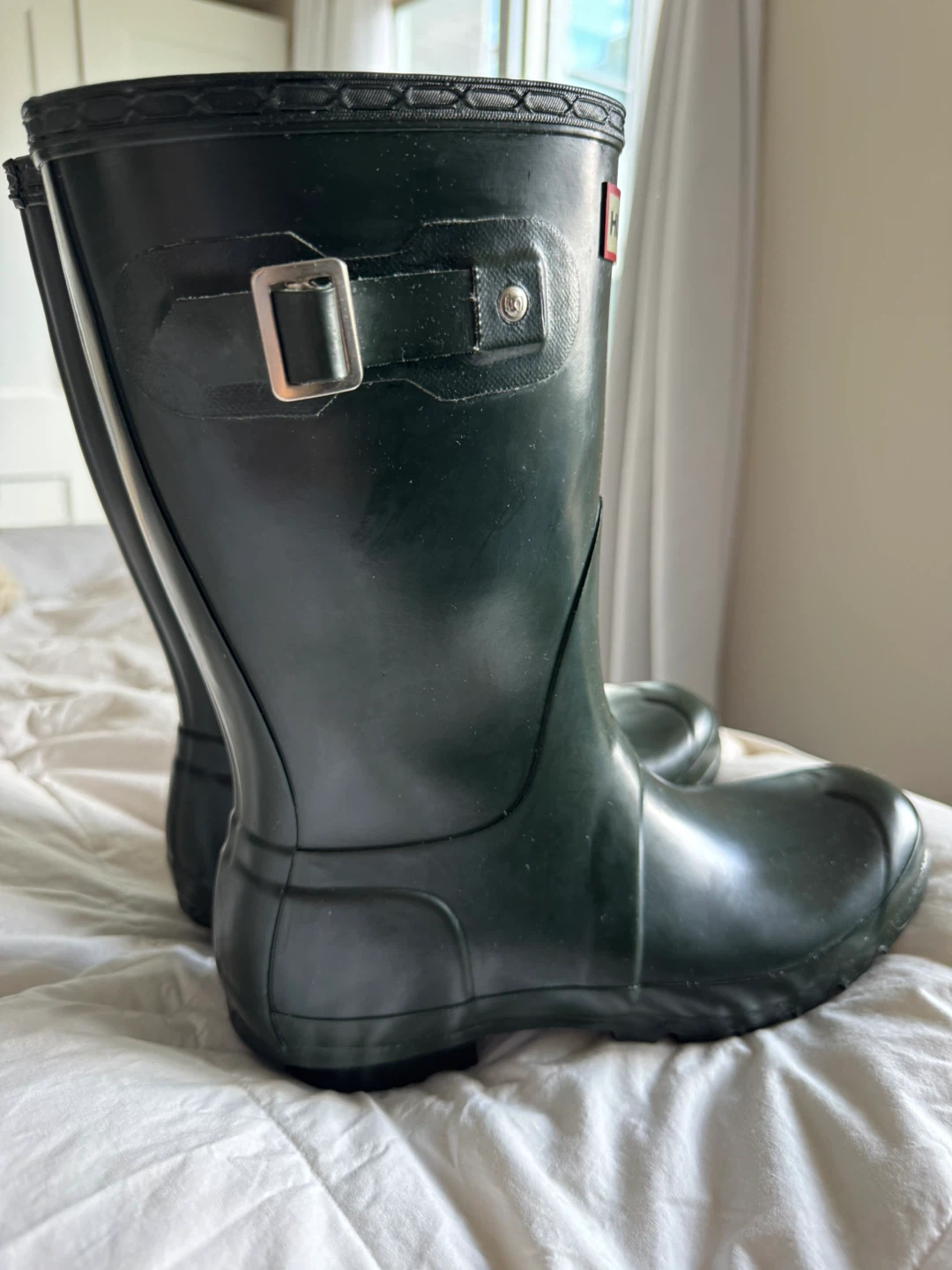 Like New Size 7 HUNTER Rubber Boots - Very Dark Green - photo 5
