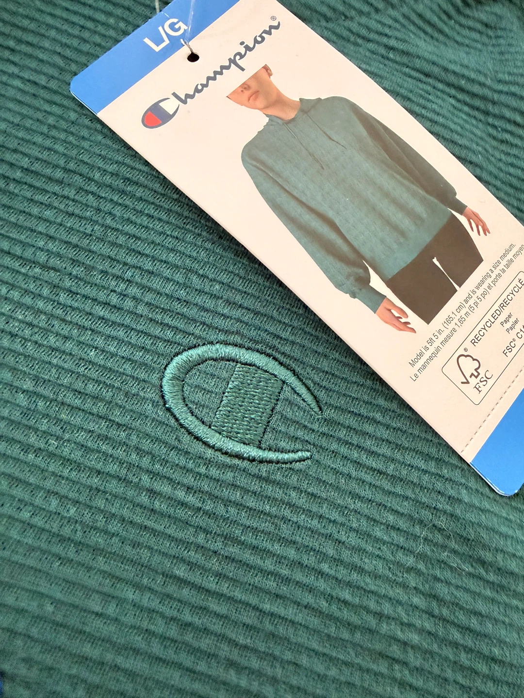 Champion Hooded Pullover Jacket- Teal - L/G - photo 4
