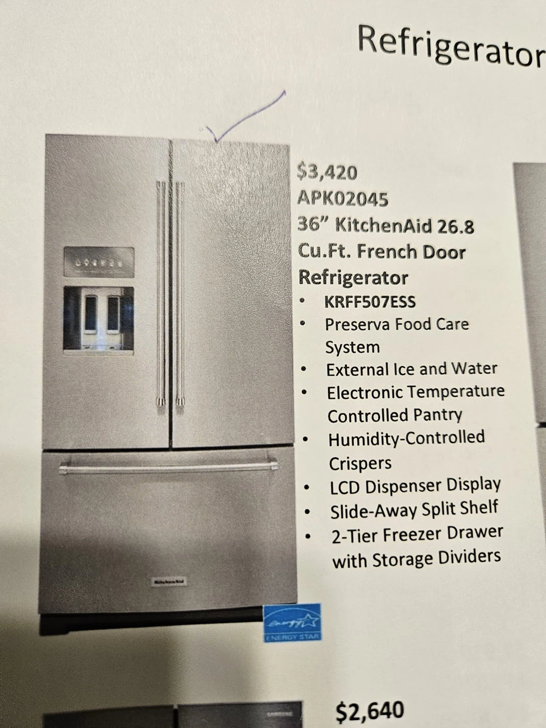KitchenAid 36" French Door Refrigerator
