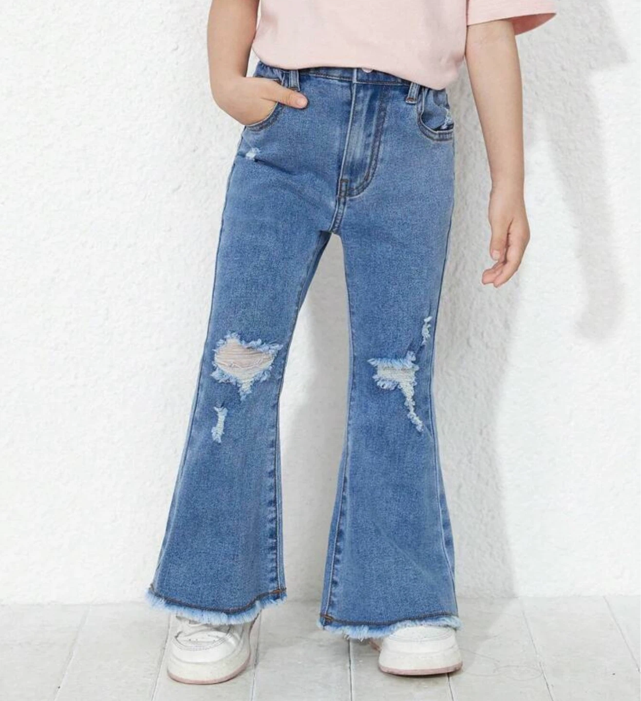 Kids' Distressed Bell Bottom Jeans - photo 2
