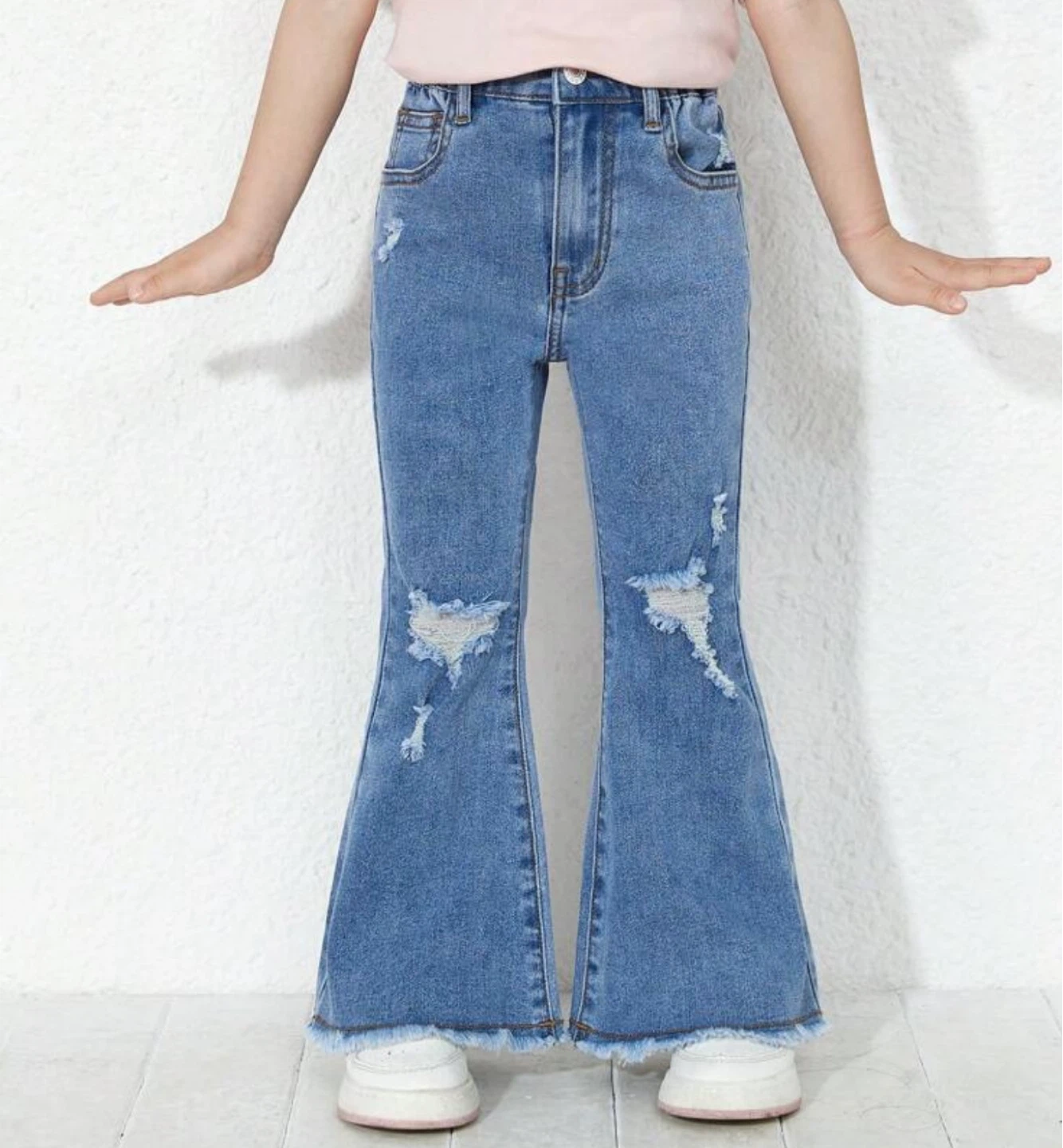 Kids' Distressed Bell Bottom Jeans