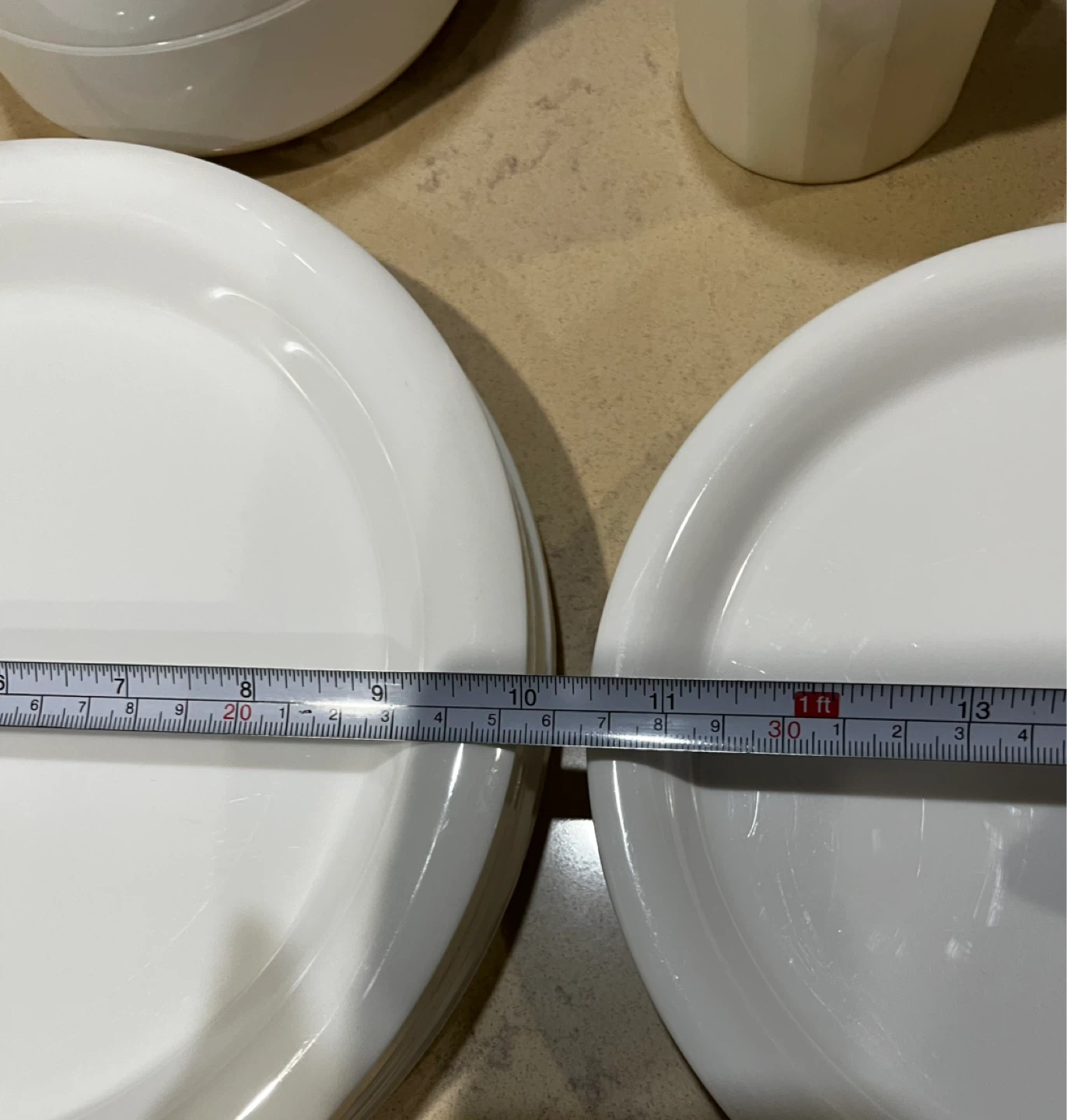 Stackable White plastic Plates and Cups Set - photo 3