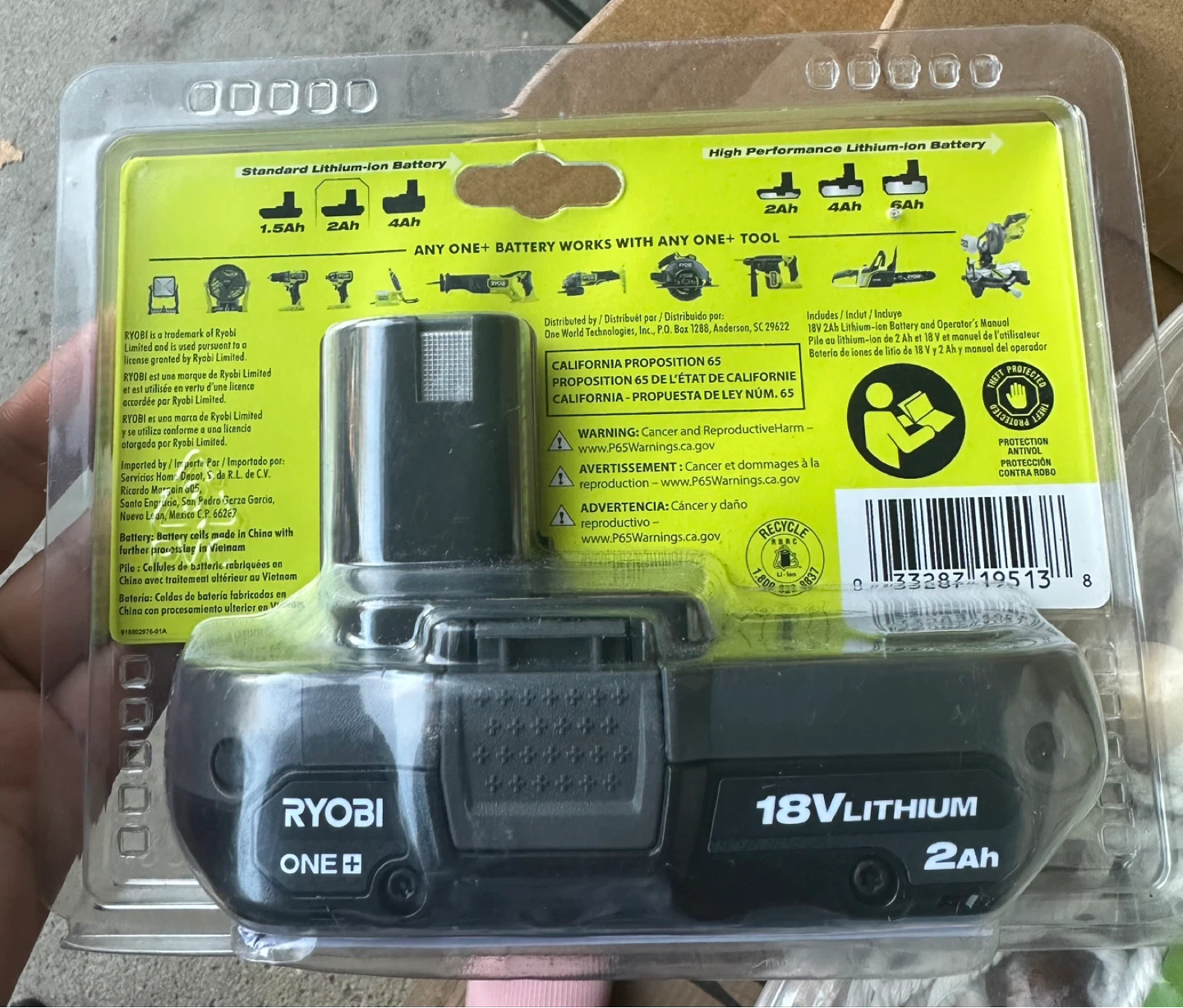 Ryobi ONE+ 18V Lithium-ion Battery 2Ah - photo 2