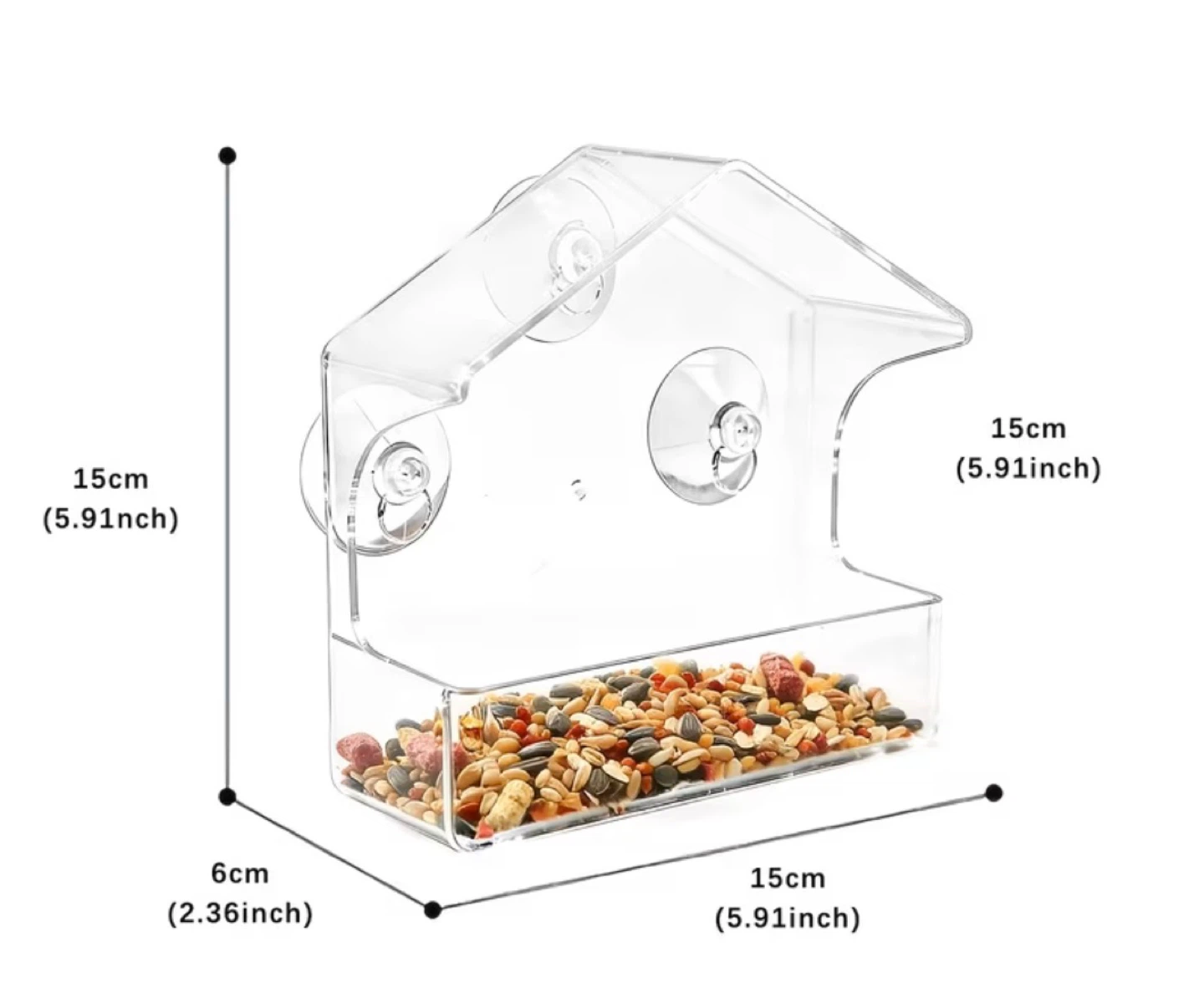 Clear Acrylic Window Bird Feeder - photo 2