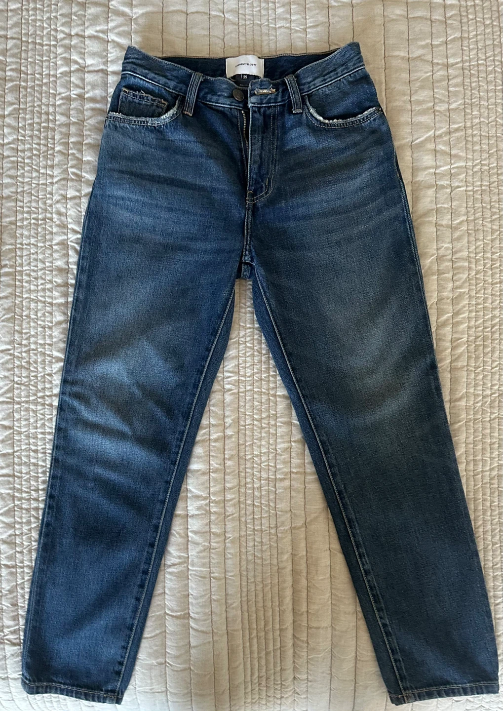 Current/Elliot One Year Worn Vintage Cropped Slim Leg Jeans