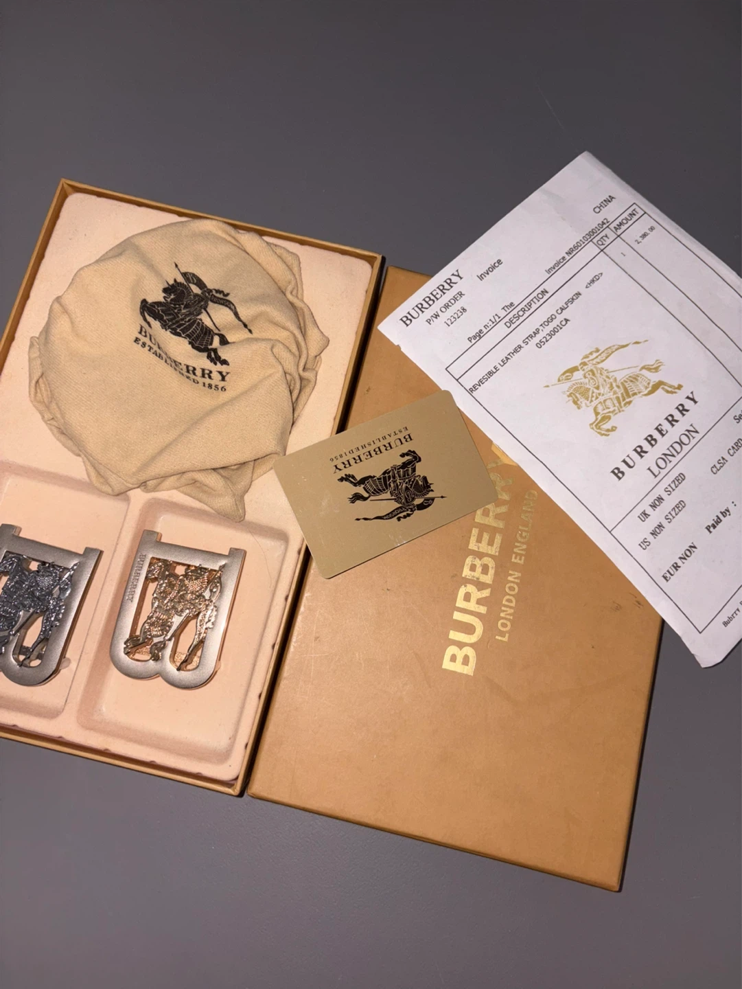 Rep Burberry belt 2 buckles double sides belt - photo 5
