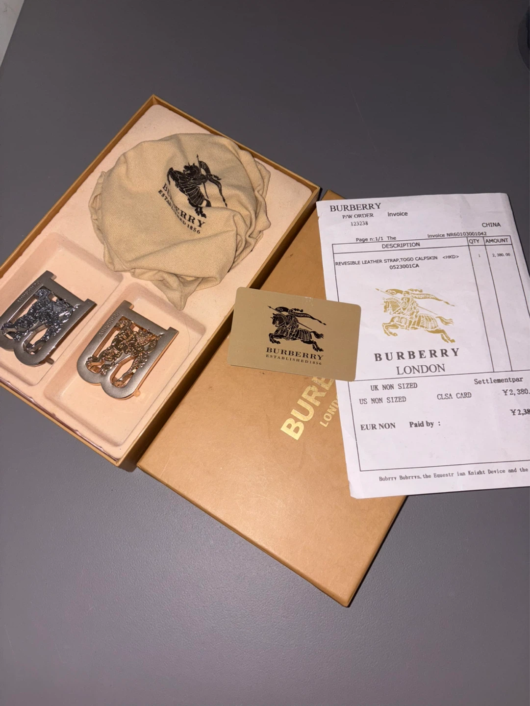 Rep Burberry belt 2 buckles double sides belt - photo 4