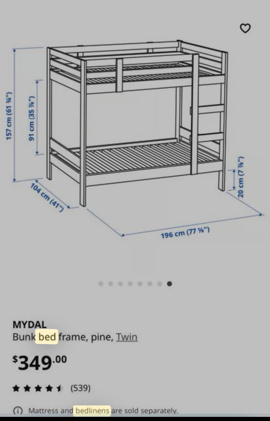 Ikea Twin Bunk Bed - photo 3