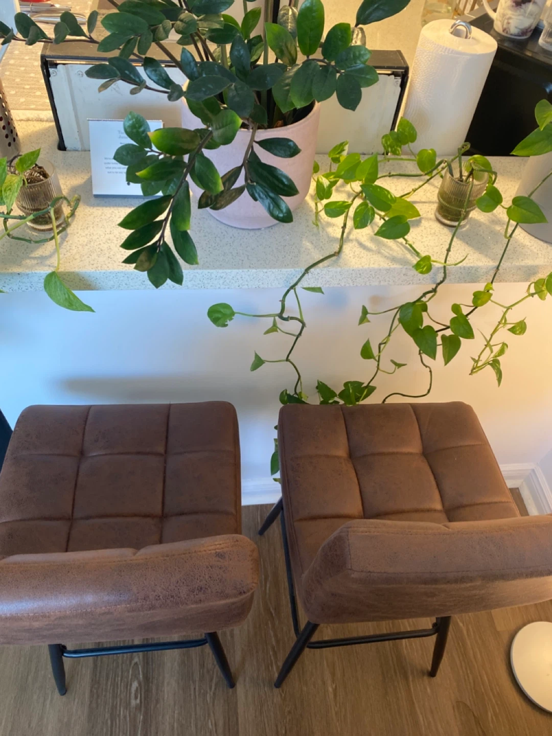 Brown Tufted Bar Stools (Set of 2) - photo 4