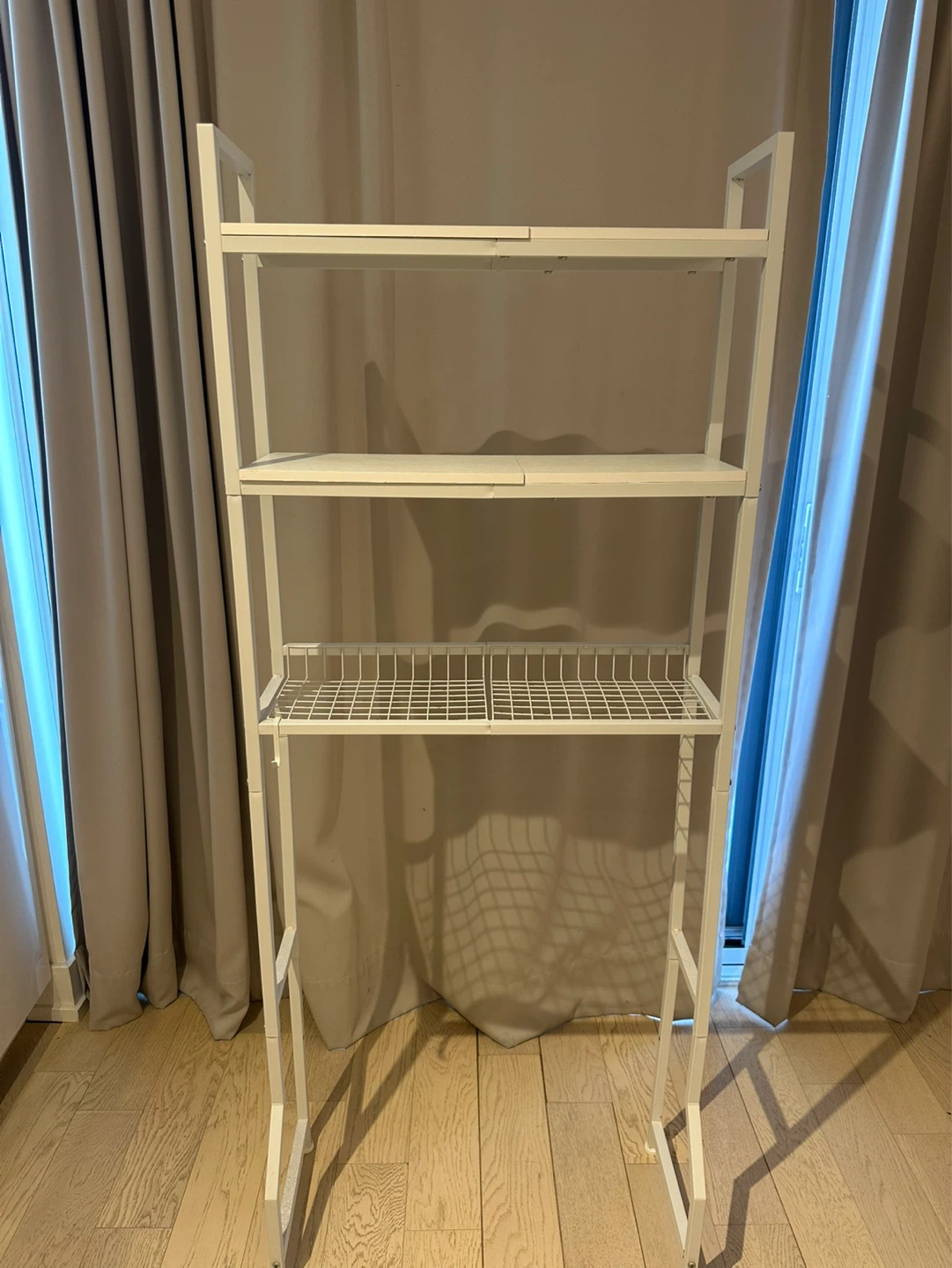 White Metal 3-Tier Shelf Unit