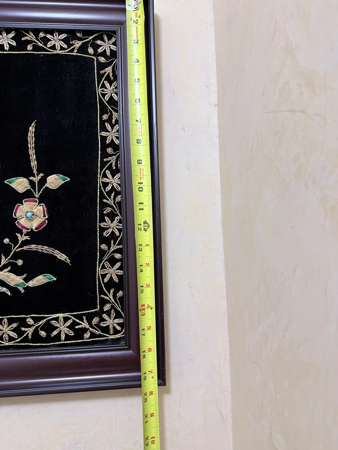Framed Peacock Embroidery Art - photo 2
