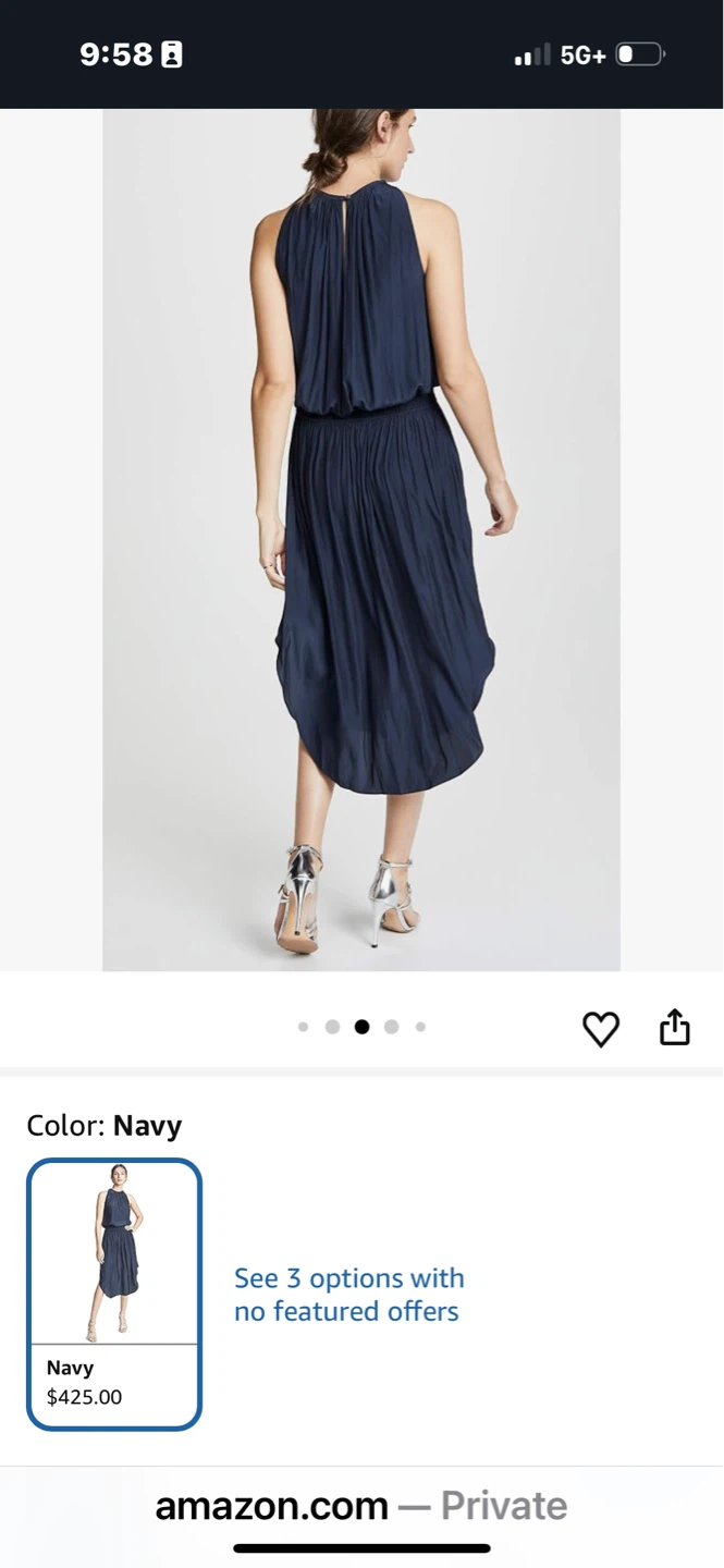 Pookie and Sebastian asymmetric dark blue summer dress - photo 4