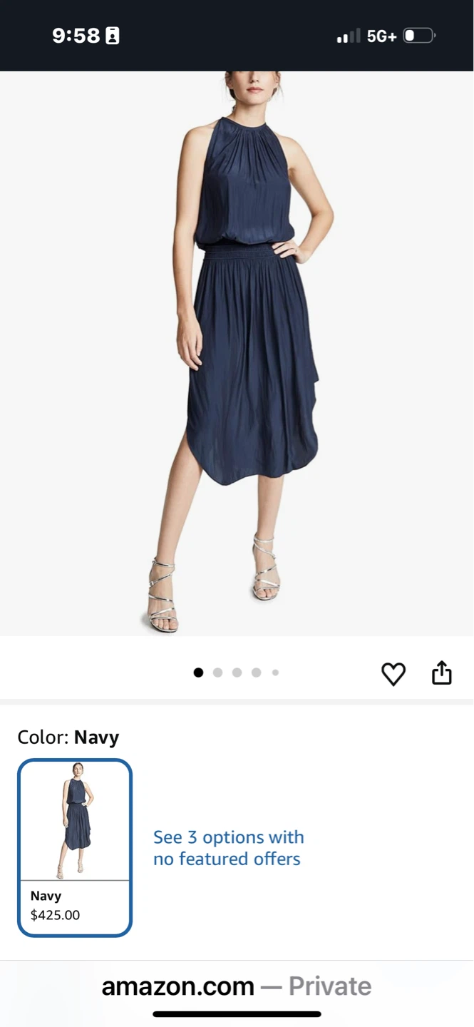 Pookie and Sebastian asymmetric dark blue summer dress - photo 3
