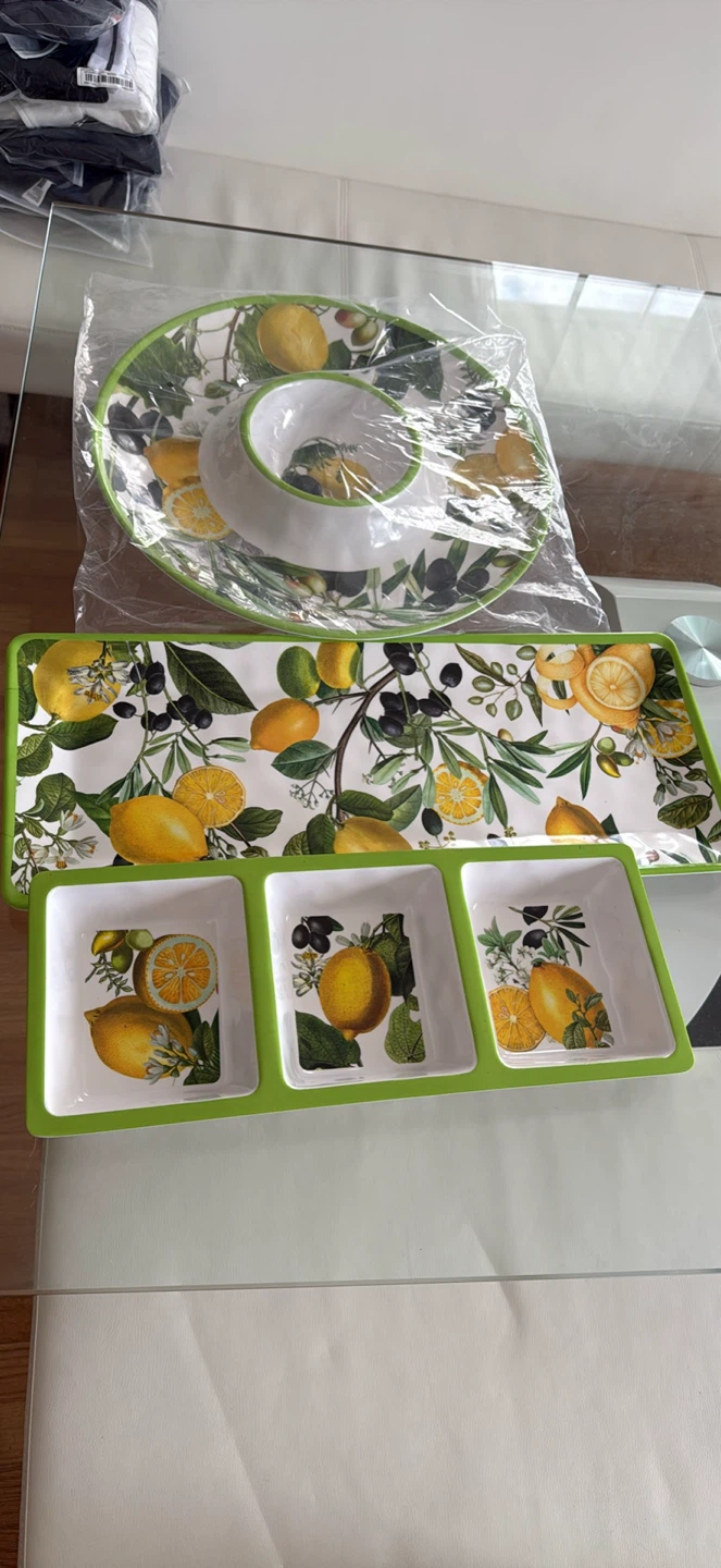 Certified International Limone Melamine 3-Piece Hostess Set - photo 2