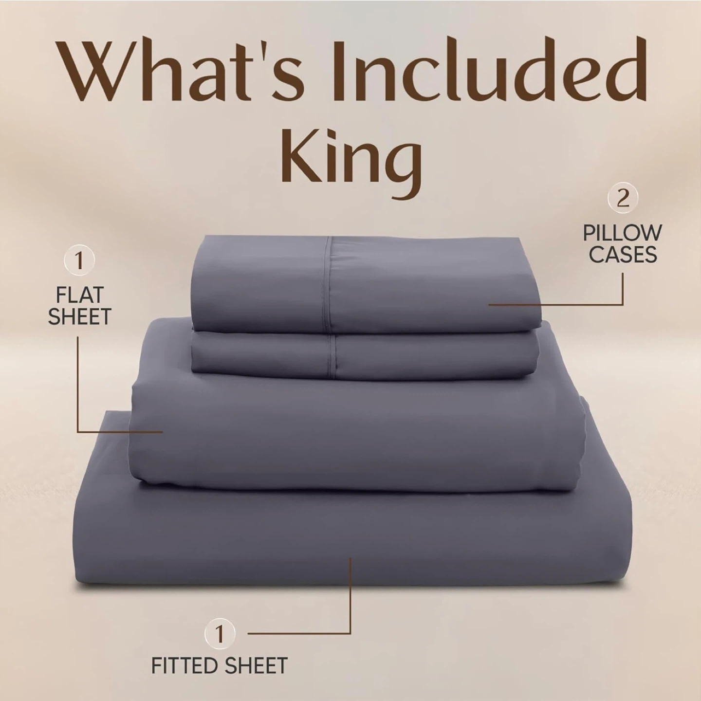 Utopia King Size Bed Sheet Set - Grey - photo 2