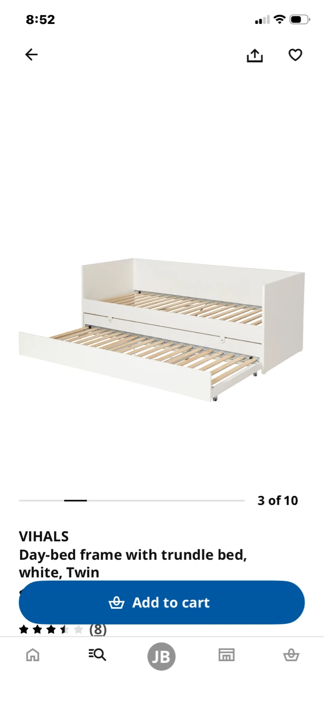 Day-bed frame with trundle bed, white, Twin - photo 2