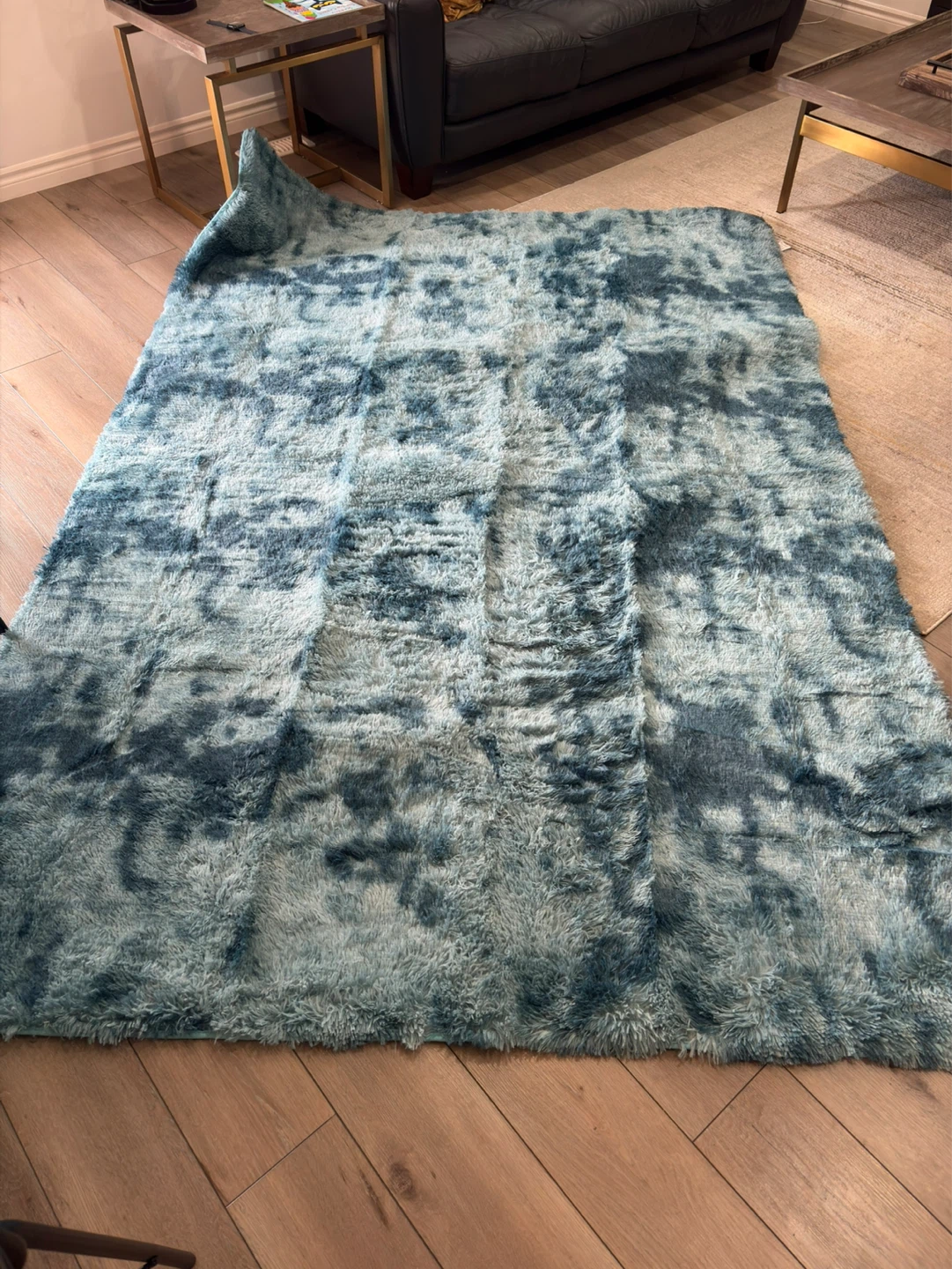 New!  Tie-Dyed Navy Blue Soft Area Rug 5x8 ft⚽️