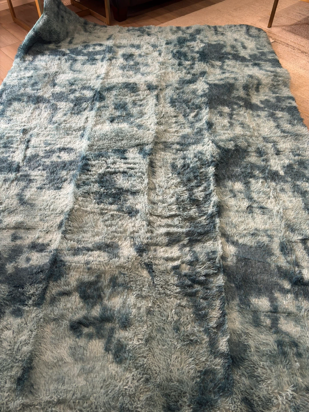 New!  Tie-Dyed Navy Blue Soft Area Rug 5x8 ft⚽️ - photo 2