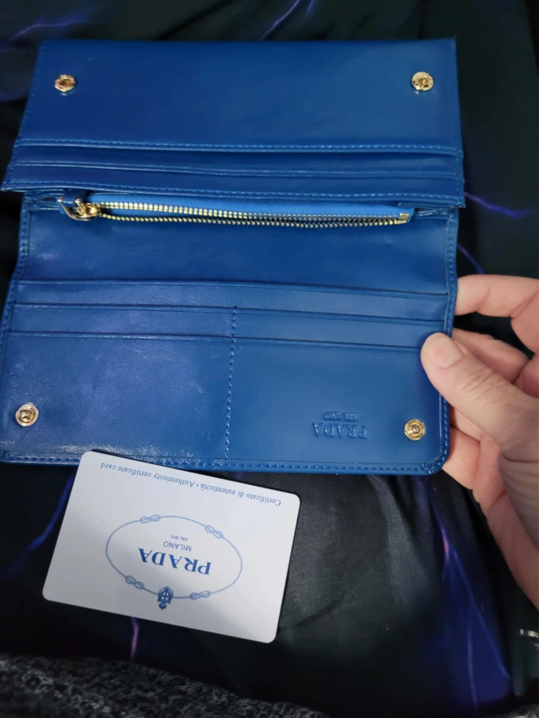 Prada Blue Leather Continental Wallet - photo 2