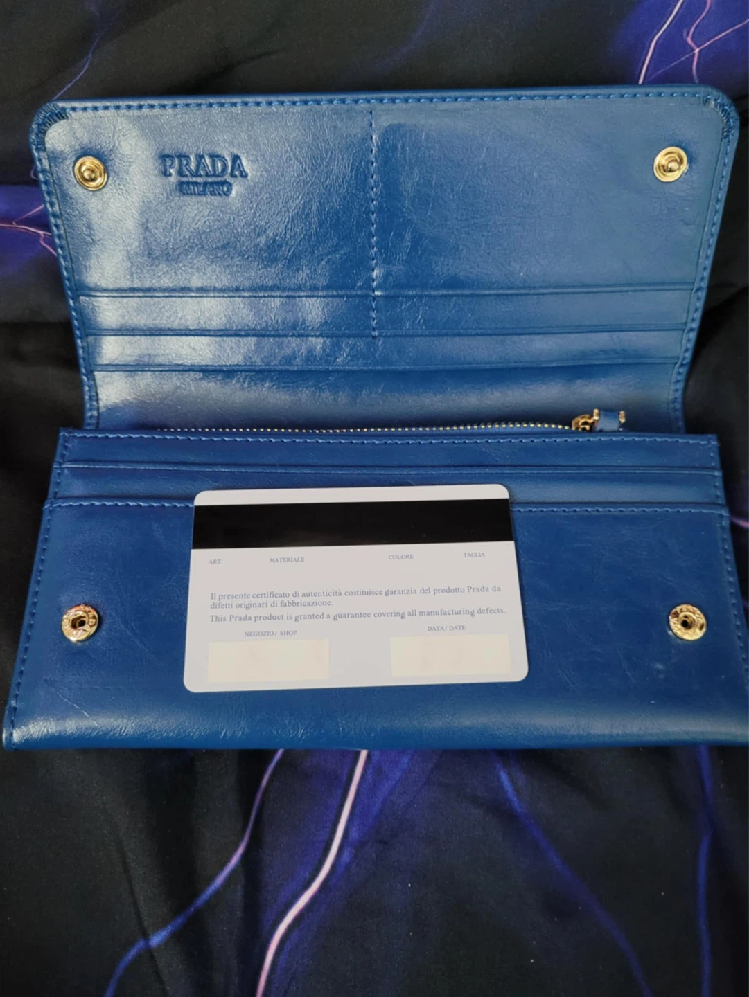 Prada Blue Leather Continental Wallet - photo 5