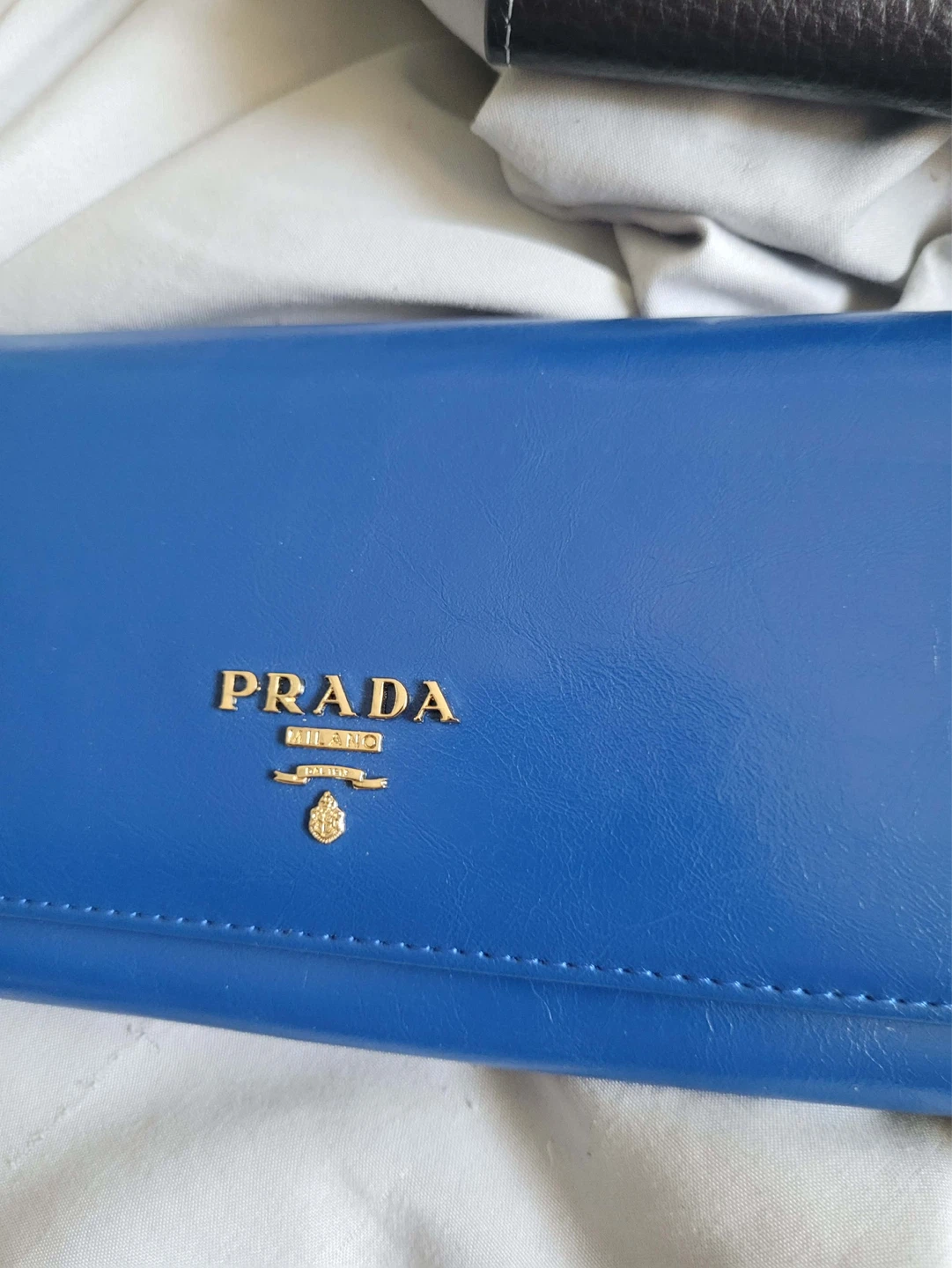 Prada Blue Leather Continental Wallet