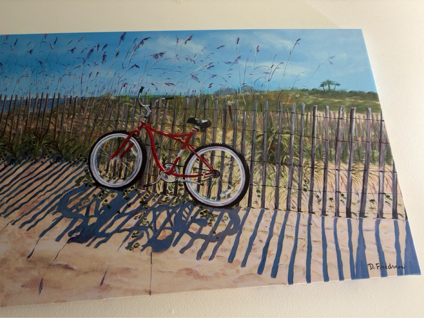 Red Beach Cruiser Bicycle Wall Art - photo 2