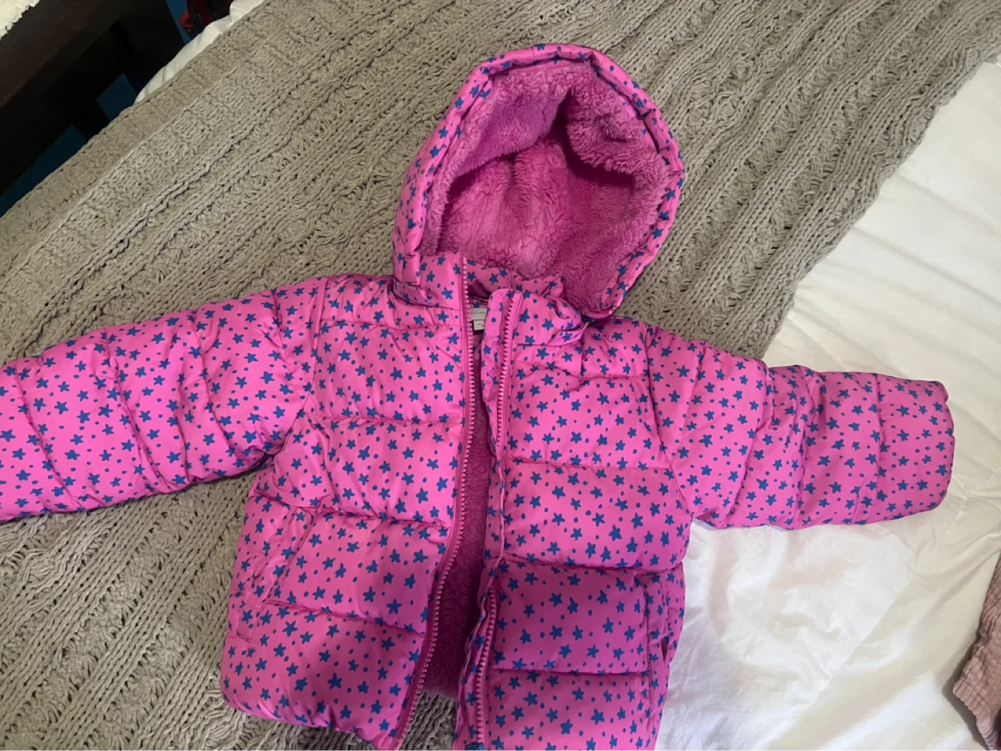 Stella McCartney Kids Puffer Jacket - Pink Stars - 18 Months