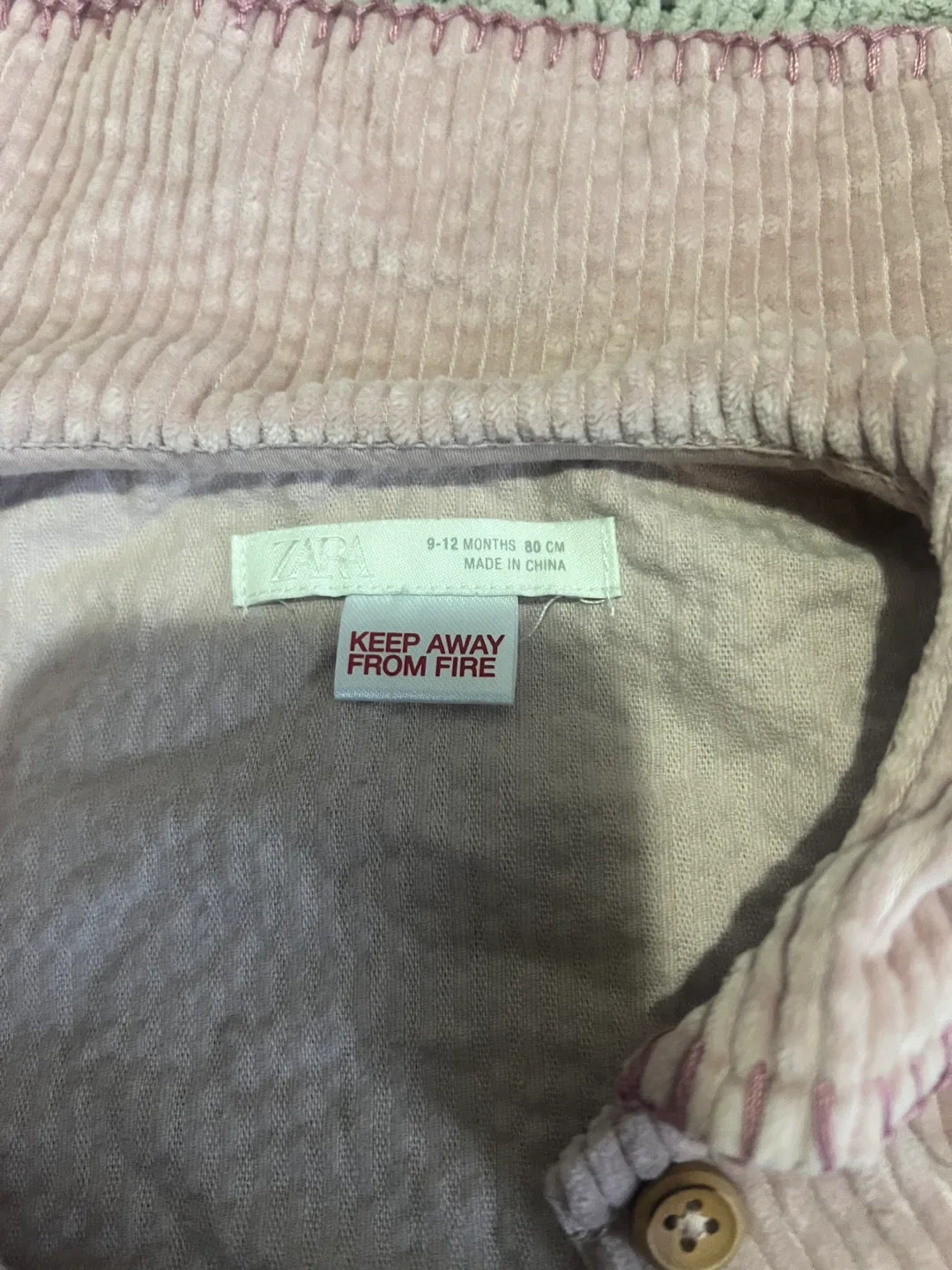 Zara Baby Girl Corduroy Dress 9-12 Months - photo 2