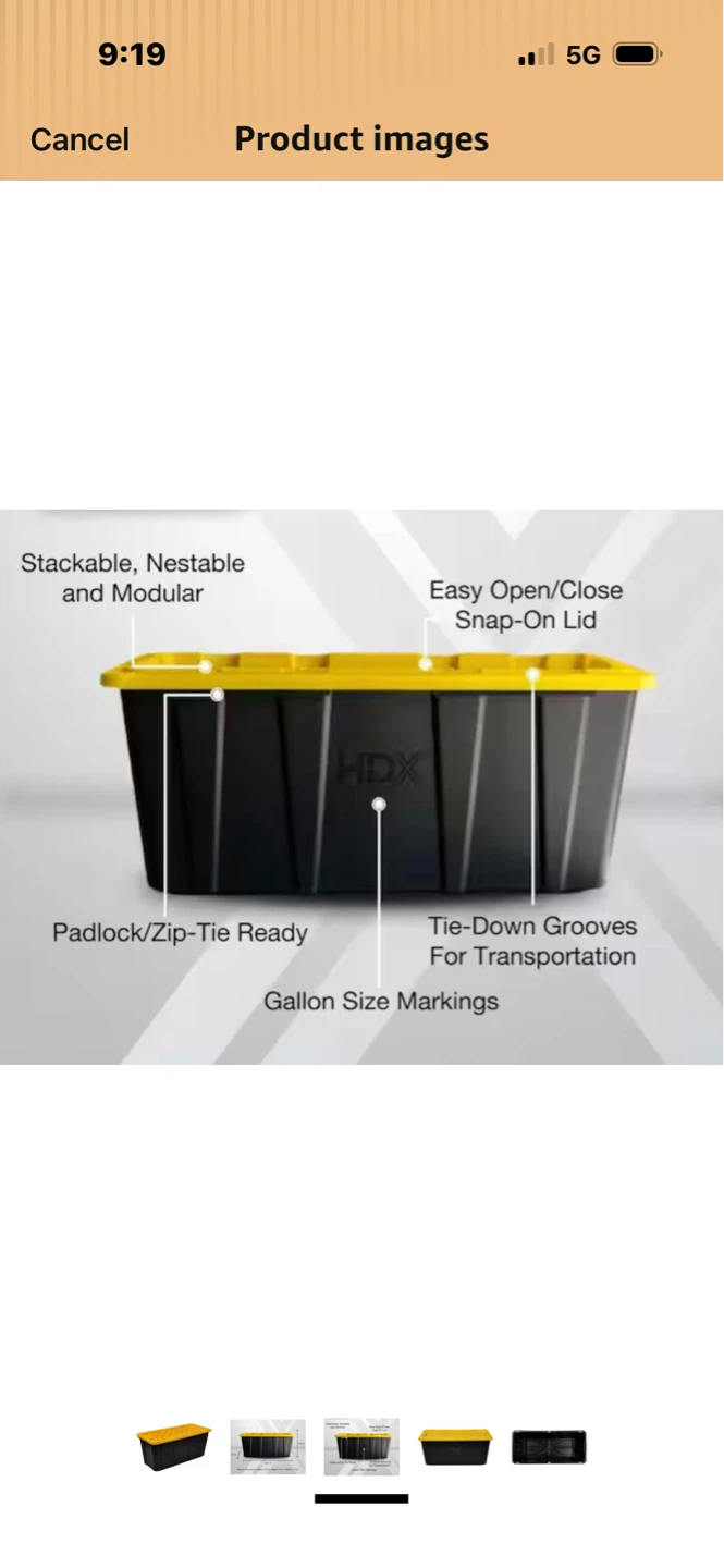 HDX Storage Tote with Lid 57 Gal - photo 3