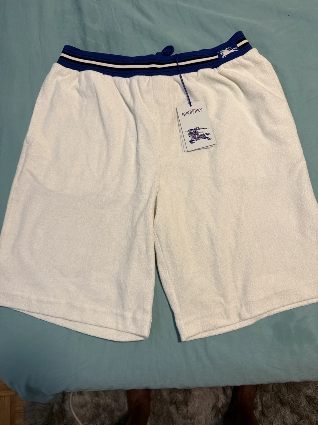 Burberry White Terry Cloth Shorts