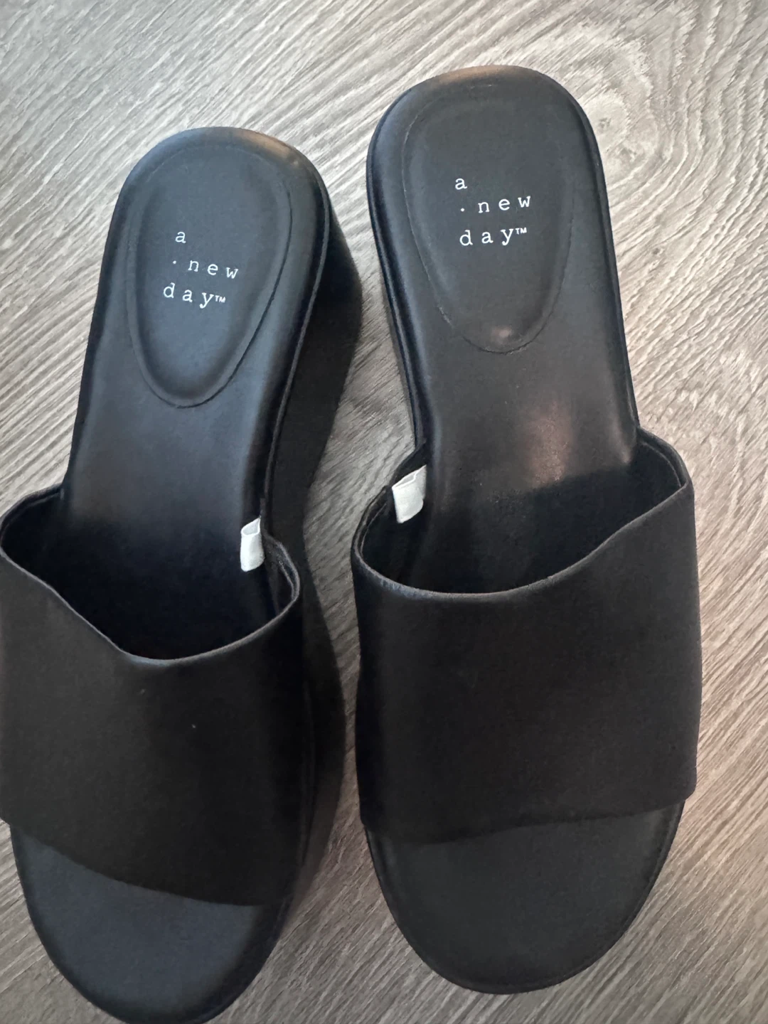 A New Day Black Platform Slide Sandals (size 7) - photo 2
