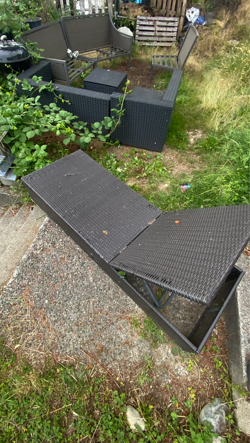 Dark Wicker Chaise Lounge Chair and couch set ⚽️ - photo 3
