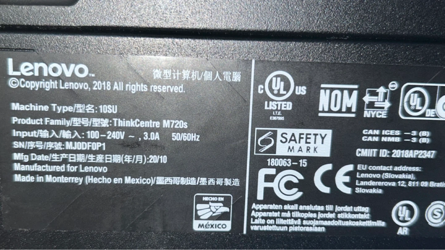 Lenovo ThinkCentre M720s Desktop Computer - photo 4