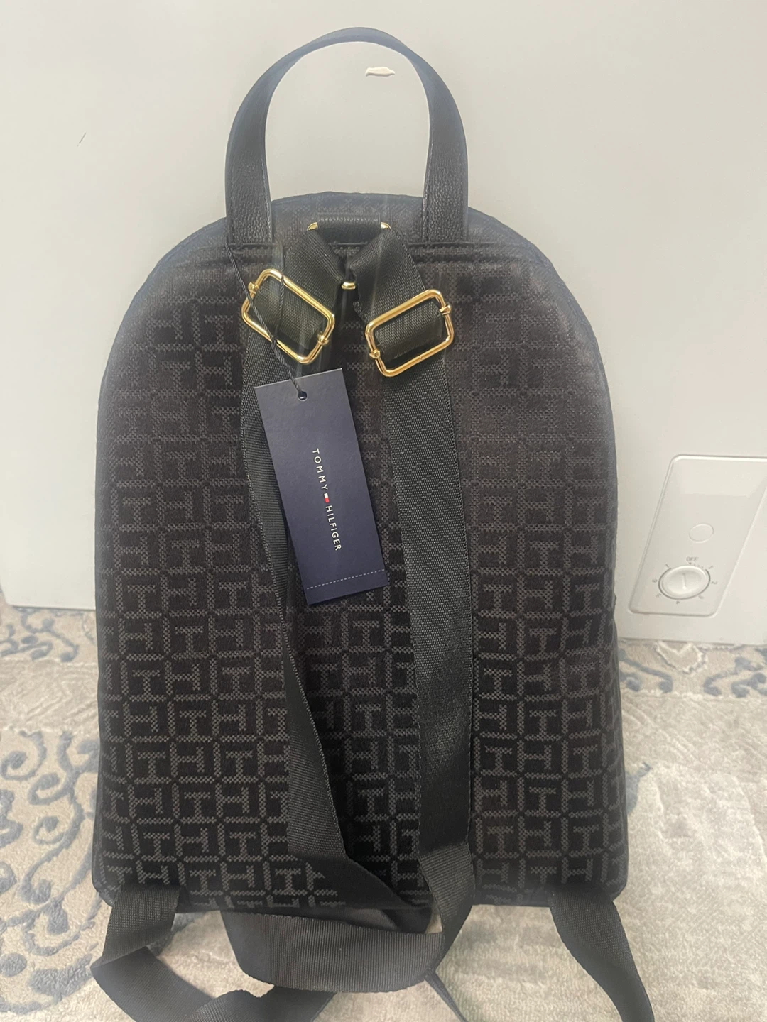 Tommy Hilfiger Black Monogram Backpack - photo 2