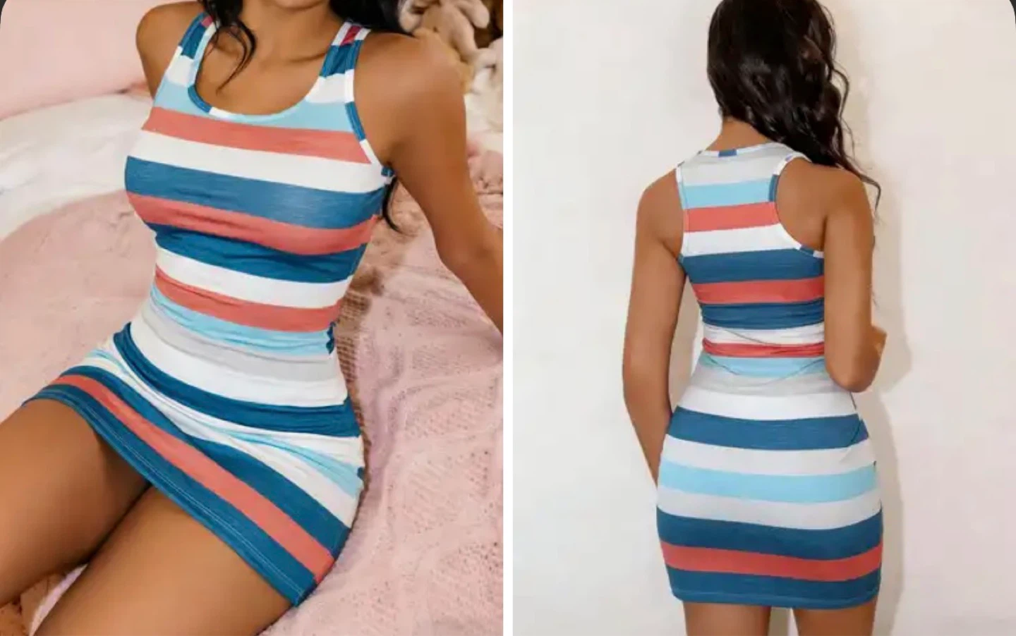 Striped Tank Dress. Size large