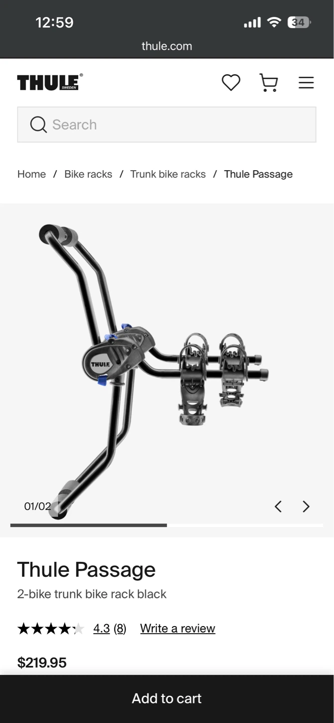 Thule Passage Heavy Duty  2-bike Rack - photo 2