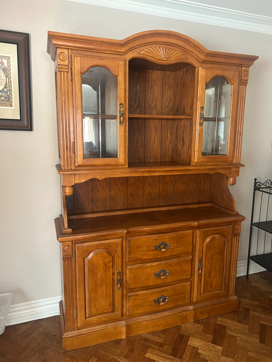 Wooden China Cabinet with Glass Doors