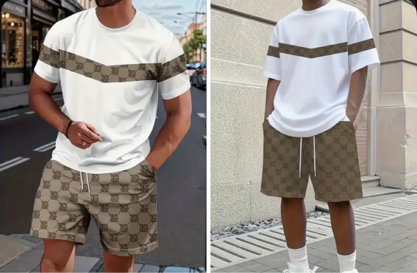 Men's T-Shirt and Shorts Set. Size large