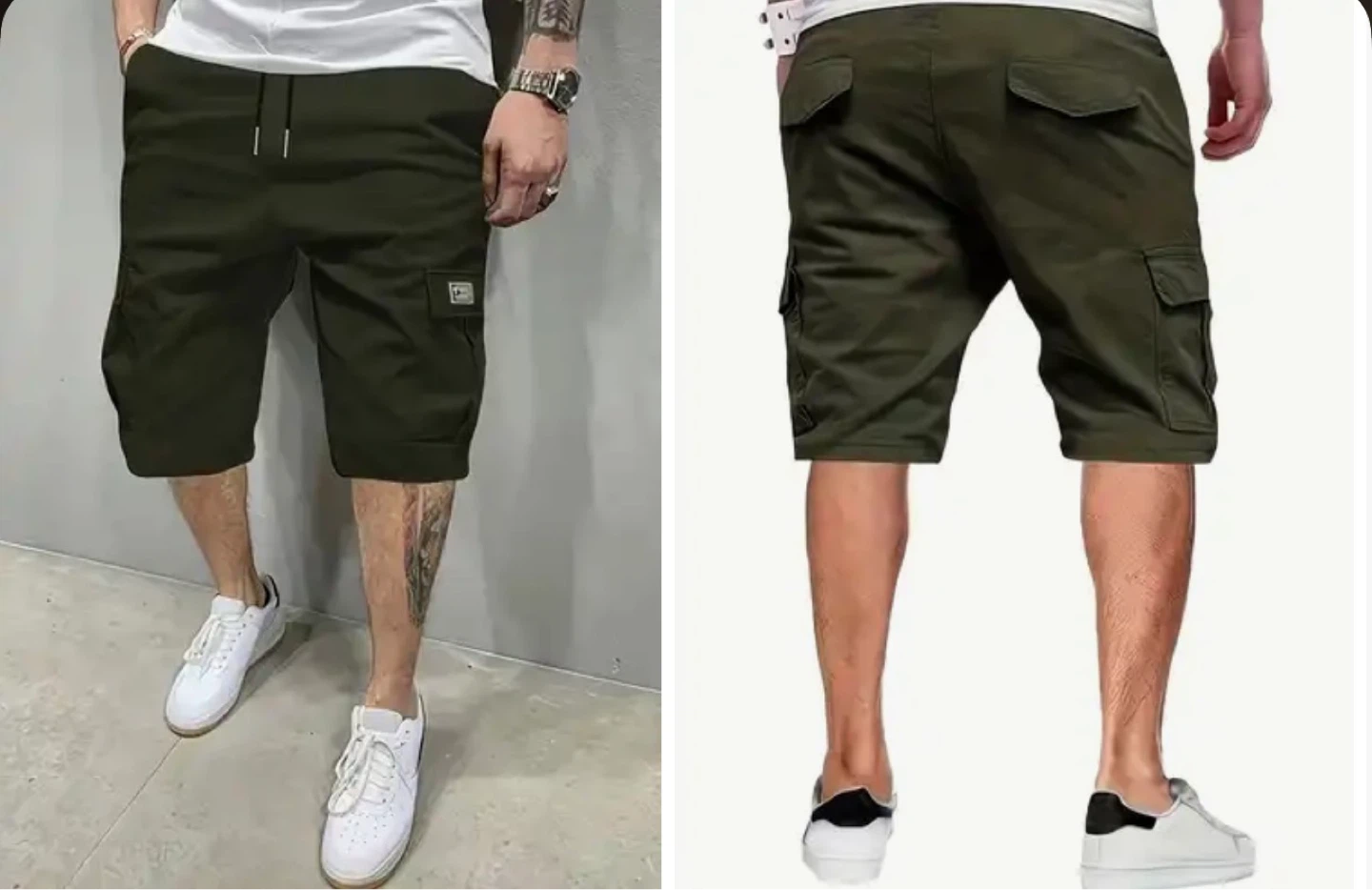 Men's Olive Green Cargo Shorts. Size XXL