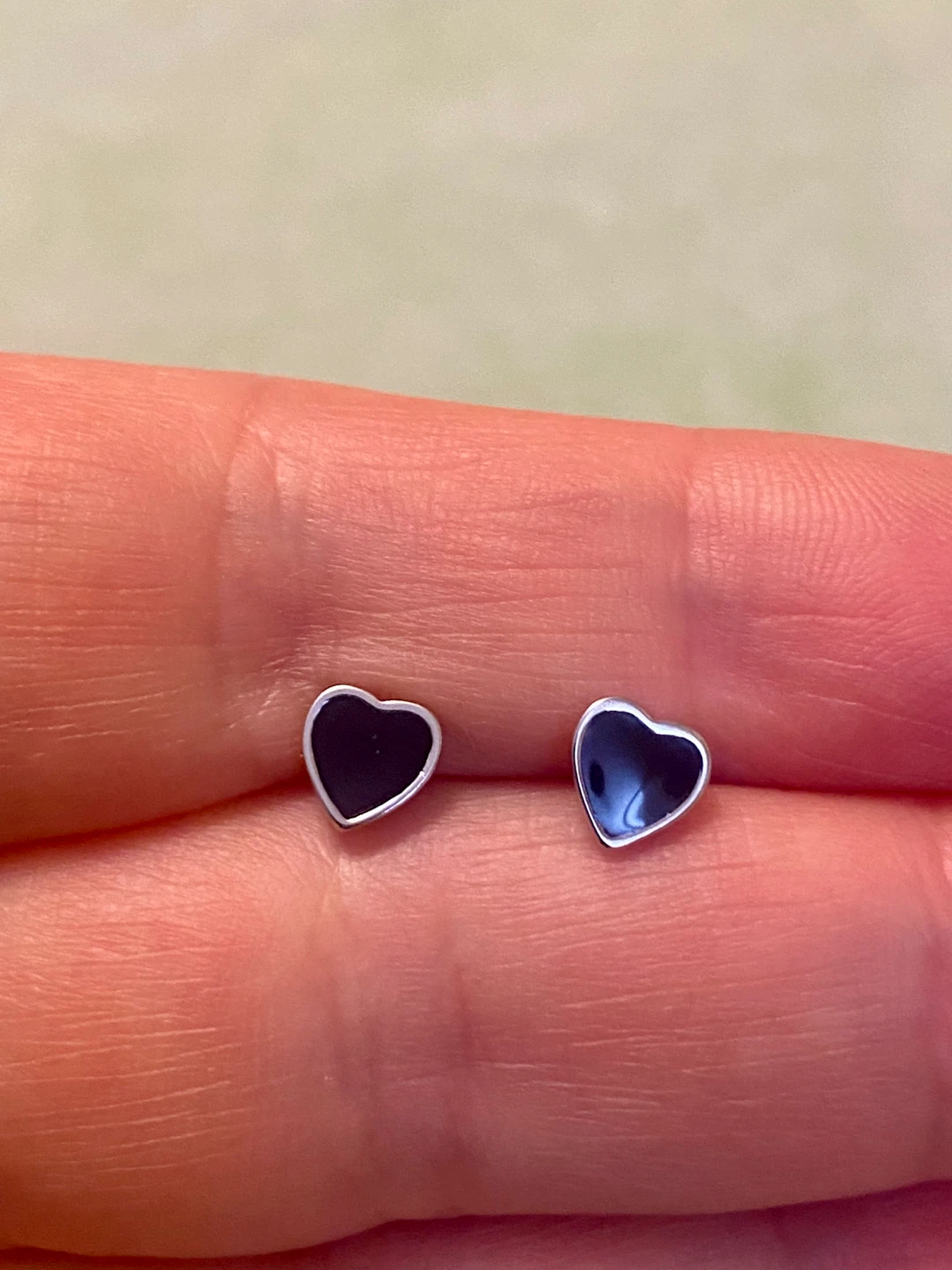 Black Heart 925 Sterling Silver Stud Earrings