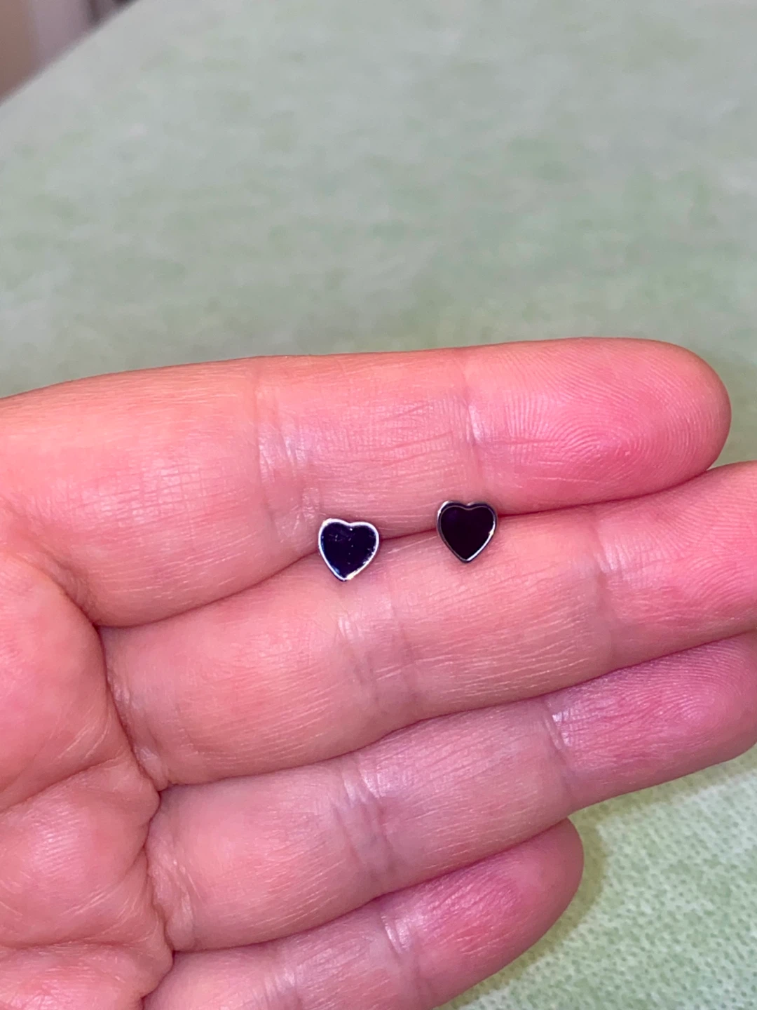 Black Heart 925 Sterling Silver Stud Earrings - photo 2