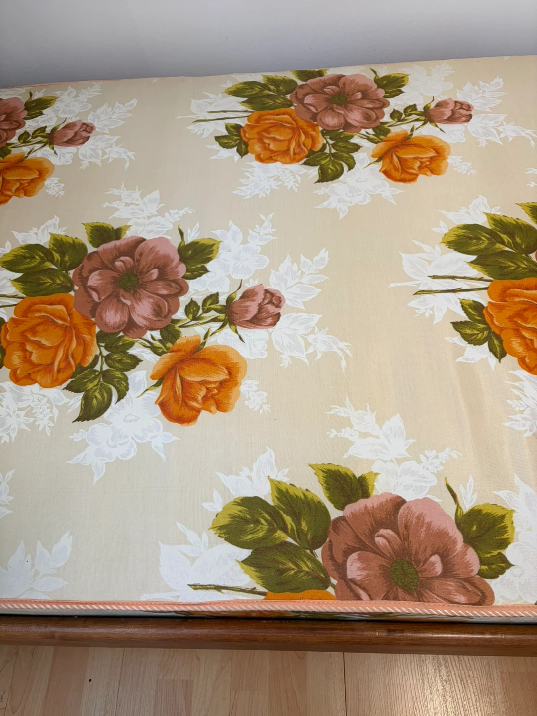 Wooden Bed Frame with Floral Mattress - photo 4