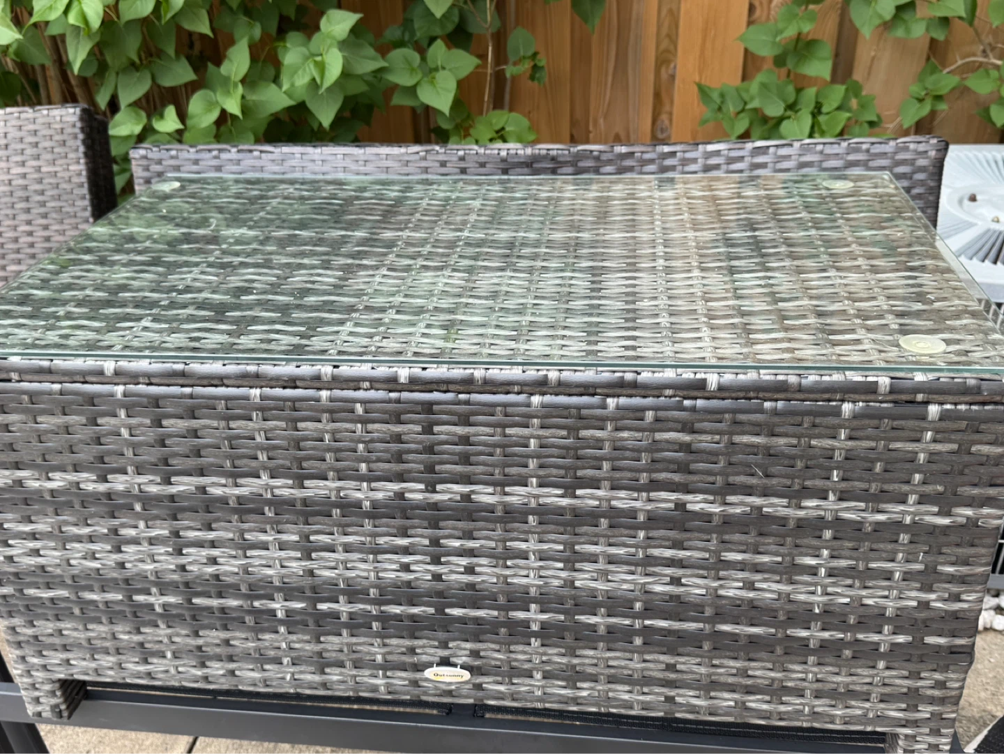 Wicker Outdoor Coffee Table with chairs&rug - photo 2