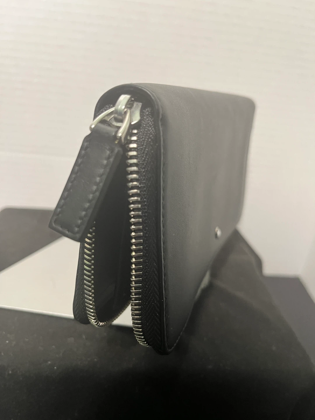 Montblanc Black Leather Zip Around Wallet