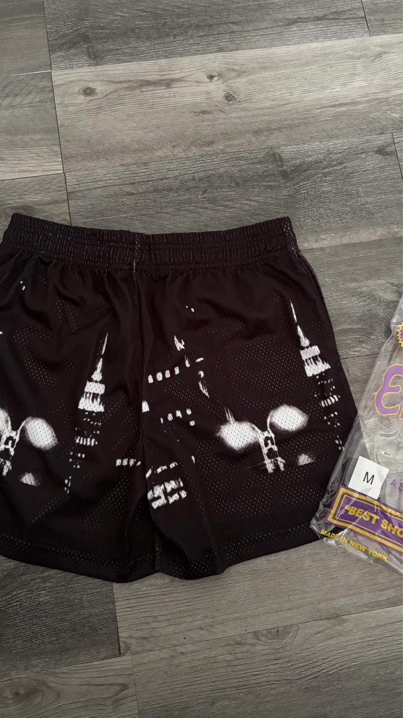 Eric Emanuel EE Mesh Shorts Black NYC Skyline Size M - photo 2