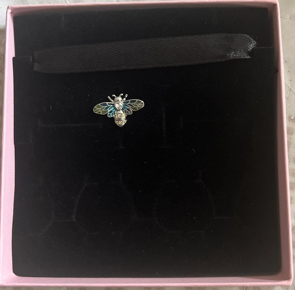 Enamel Bee Charm with Crystals