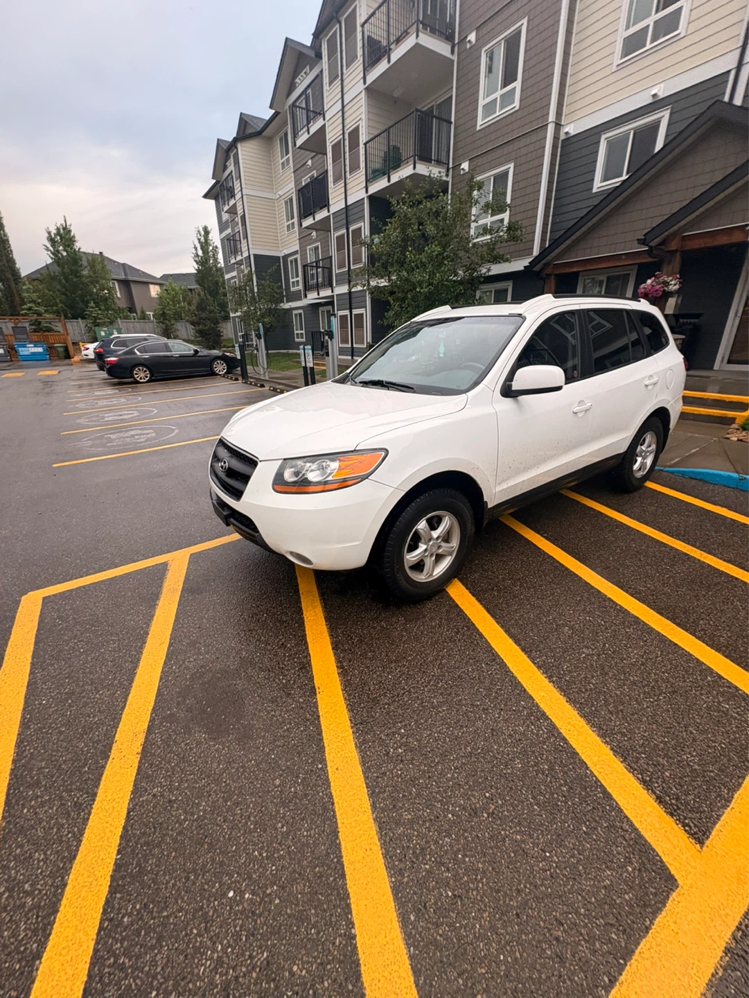 Hyundai Santa Fe White SUV