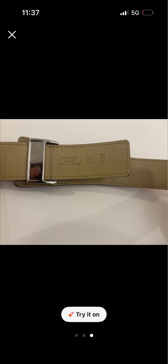 Hermès Red Croc Embossed Leather Belt - photo 2