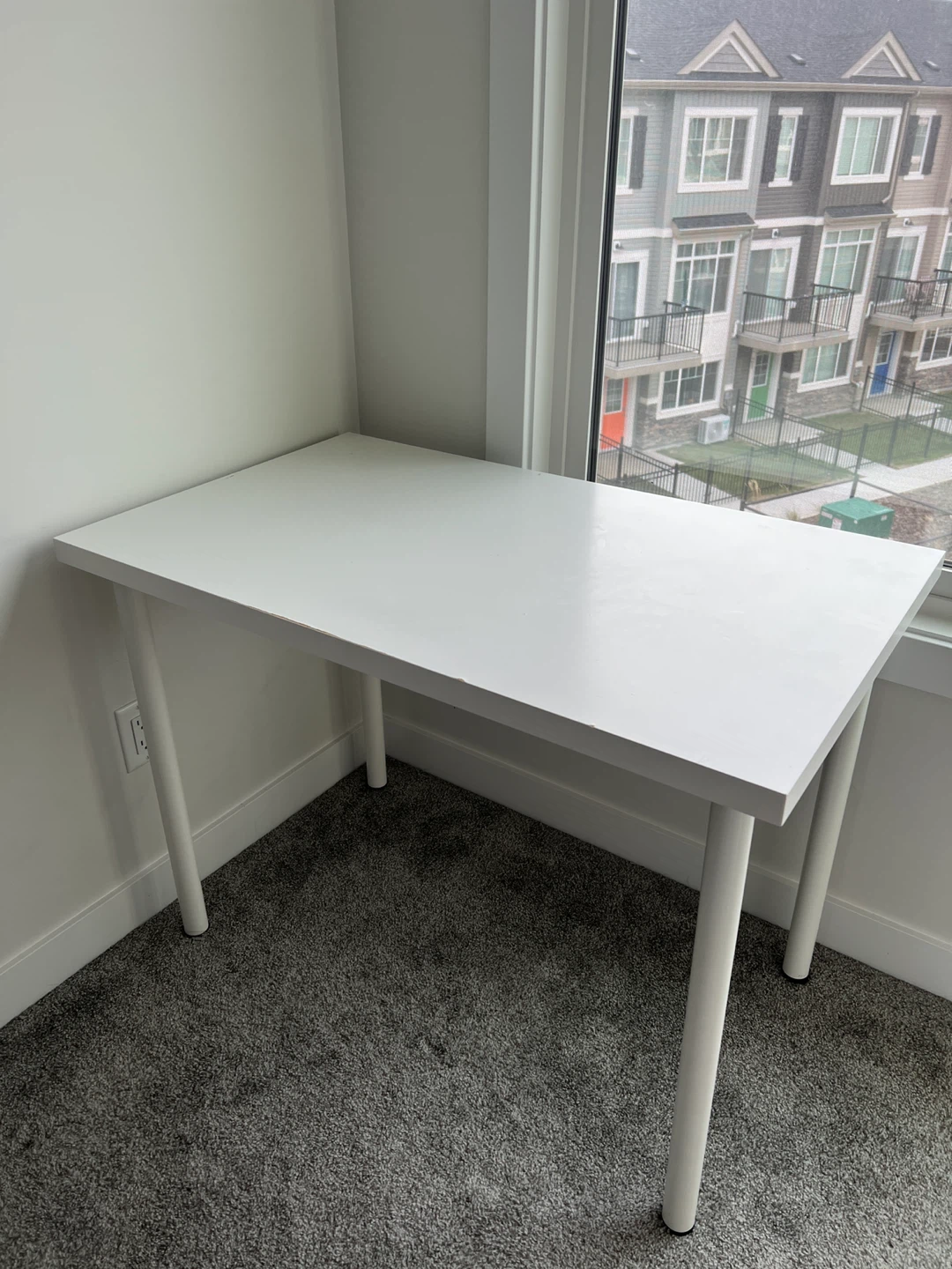 White minimalist desk